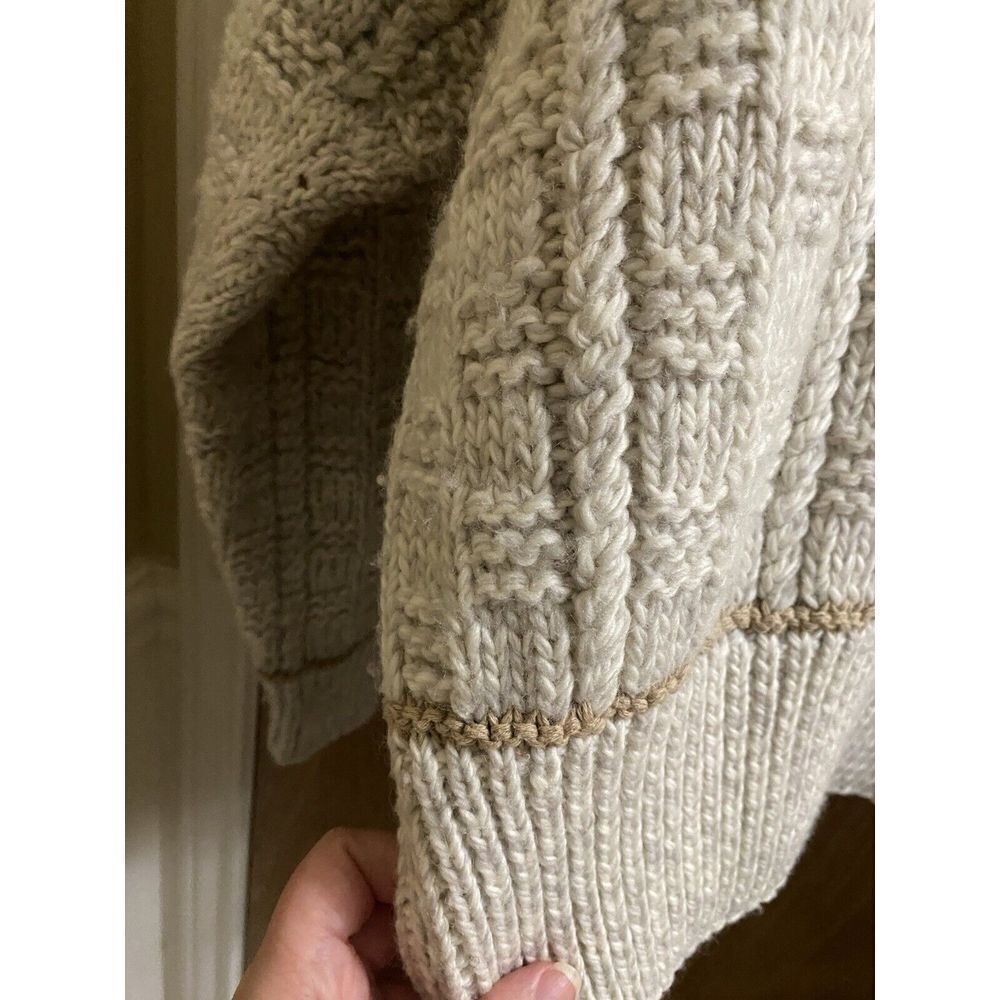 Vintage Liz Claiborne Hand Knit Wool Button-up Sweater Pastel Designs Grandma L - Picture 13 of 16